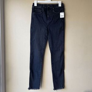 Free People Raw High Rise Jegging in Washed Black Size 28